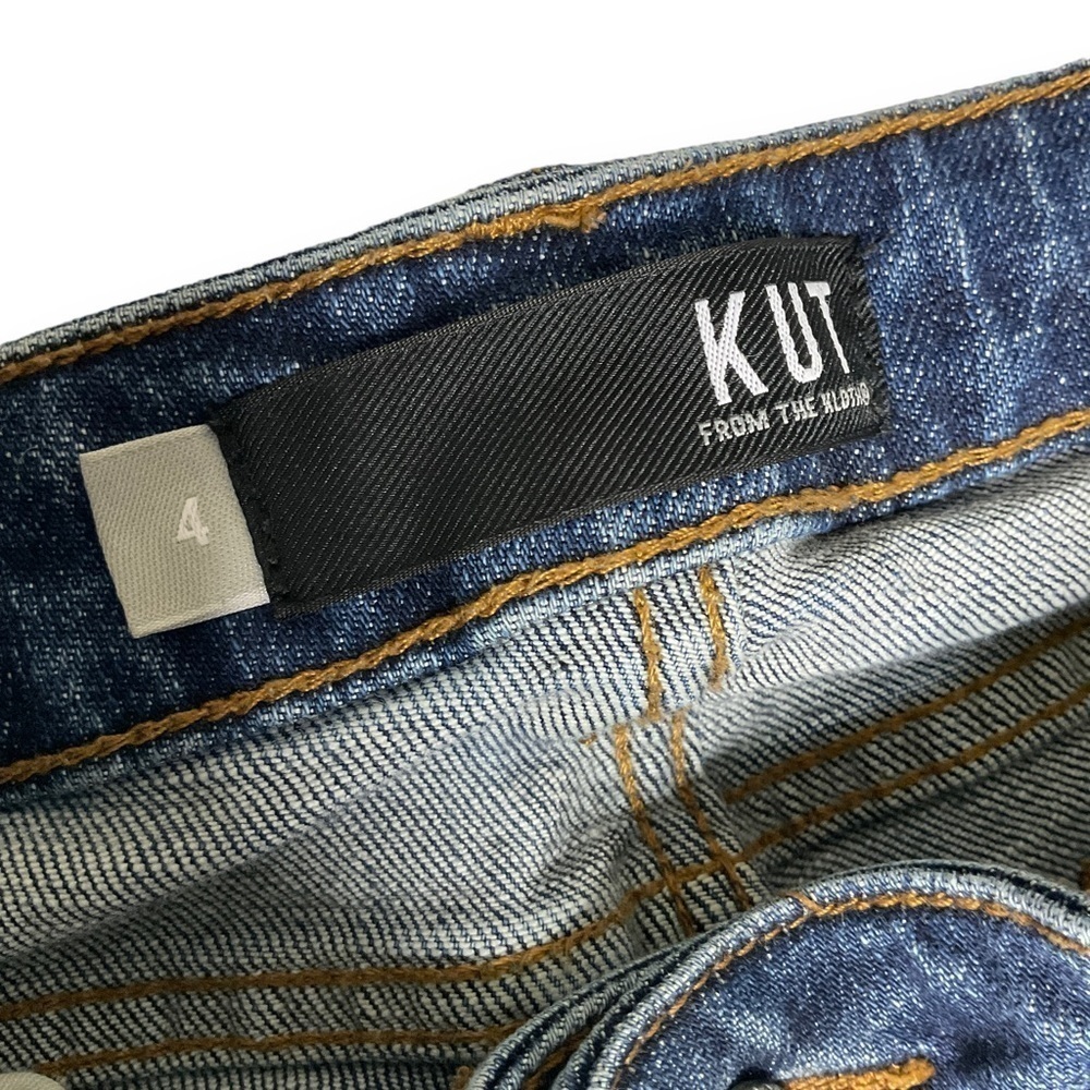Kut From The Cloth Catherine Boyfriend Distressed Jeans Med Wash Stretch Sz 4 - Picture 10 of 11